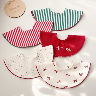 韩国K*同款滚边口水巾100%棉