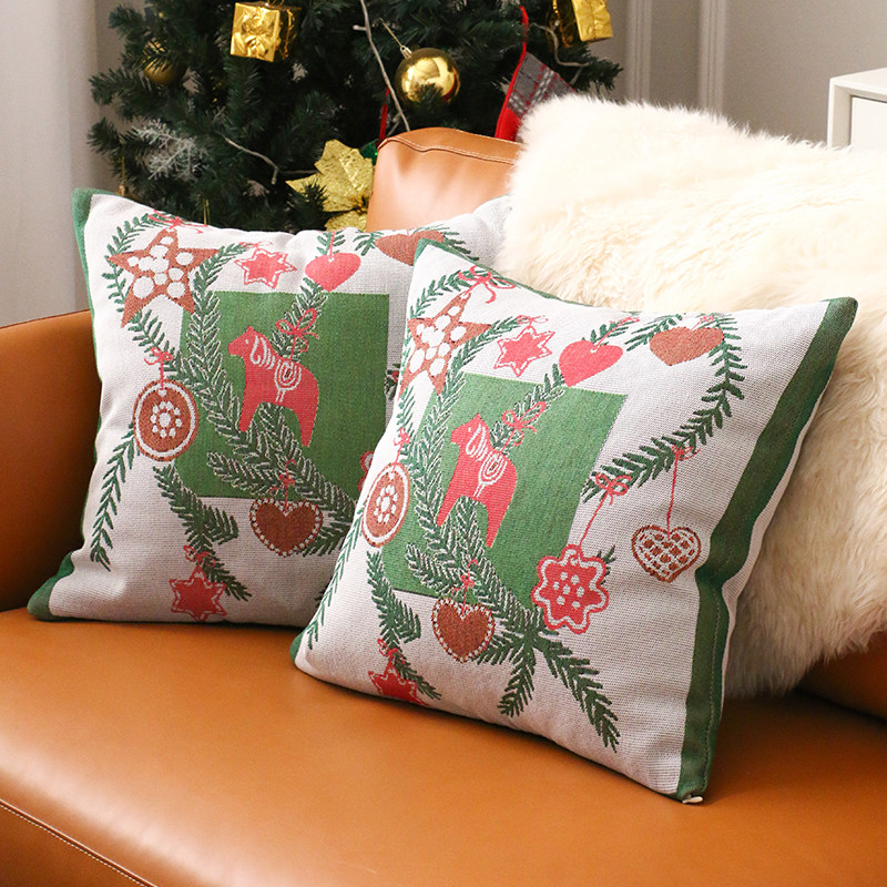 ekelund新年抱枕全棉提花客厅沙发靠枕床头靠背垫可定制抱枕套