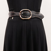 复古西部风铆钉腰带女配裙子牛仔裤 显瘦皮带小众设计感腰带配饰潮