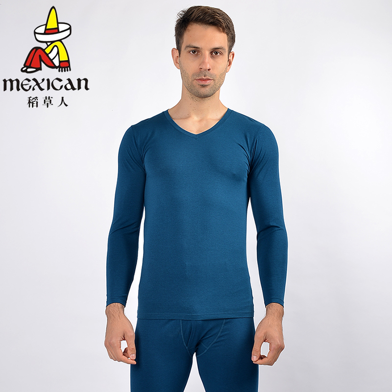 莫代尔薄款v领竹纤维保暖内衣