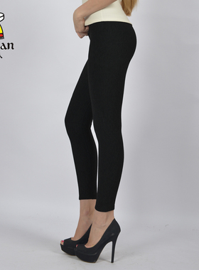 稻草人女士秋冬中厚加绒保暖裤修身打底绸丽双面绒护膝保暖34154