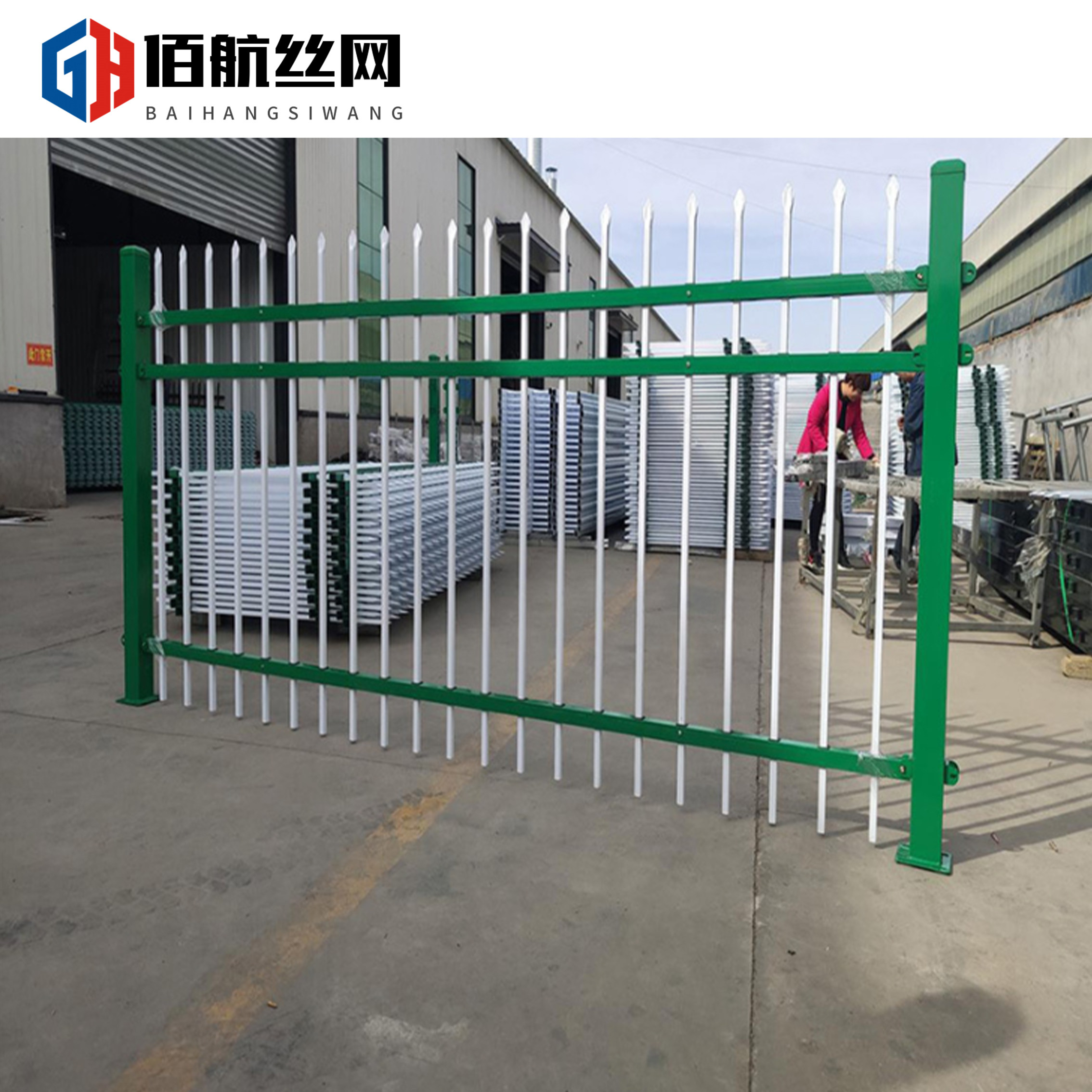 铁艺围栏网 别墅小区镀锌方管围墙栏杆 学校防爬隔离喷塑锌钢护栏