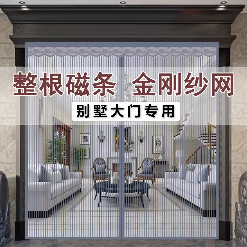 s别墅大门纱门防蚊虫放蚊门帘沙料门口自建房金刚砂高档防纹门罩