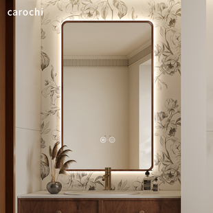 中古风智能镜带灯洗手间洗漱台镜子卫生间梳妆镜挂墙式高清浴室镜