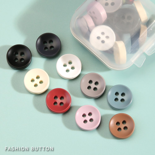 衬衫衬衣纽扣高档高端彩色装饰钮扣上衣开衫树脂百搭圆形四眼扣子