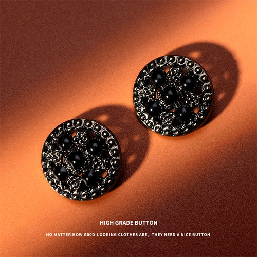 黑色金属扣子西服毛衣开衫钮扣