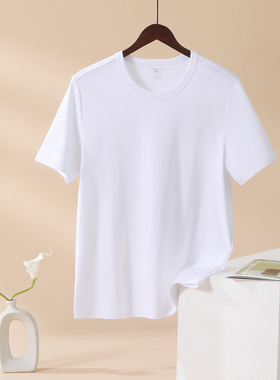 三枪纯棉背心老头衫男士丝光棉宽松汗布短袖上衣24019