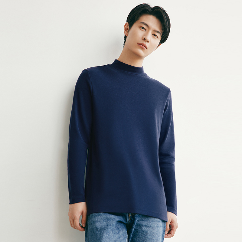 三枪秋衣男纯棉半高领长袖打底衫