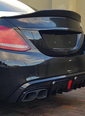 适用奔驰C级C200LC260L E级E300L巴博斯后唇尾唇尾喉四出排气尾翼