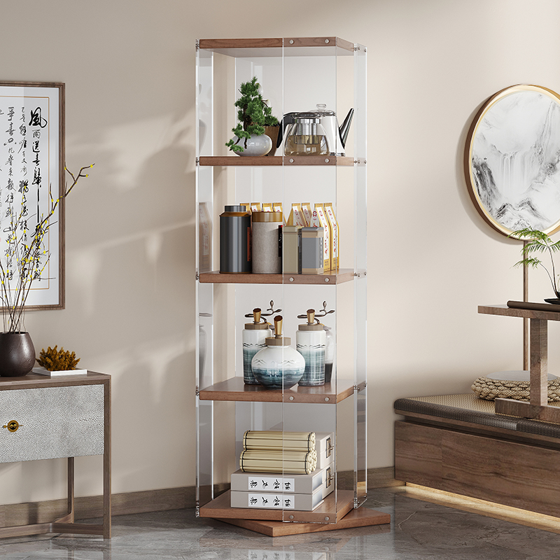 哈尔优多层储物旋转书架