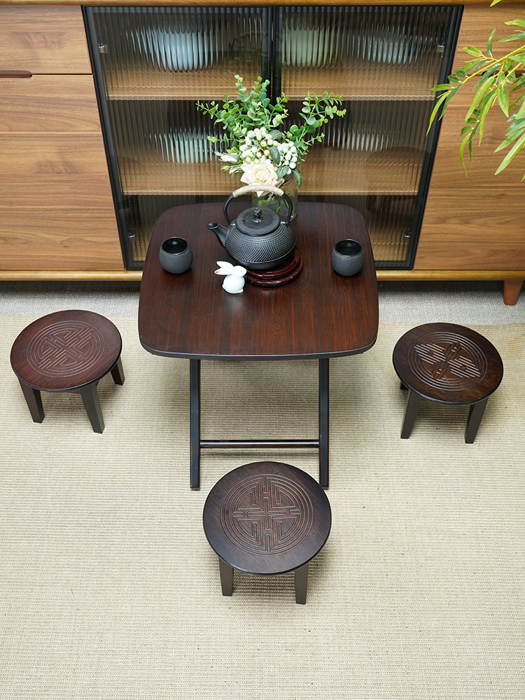 楠竹儿童圆凳小矮凳家用板凳客厅小坐墩沙发垫脚凳浴室凳结实耐用