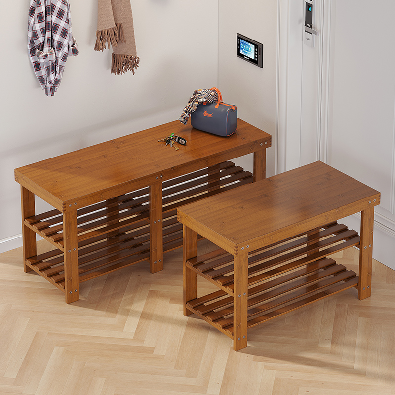 哈尔优楠竹换鞋凳门口家用