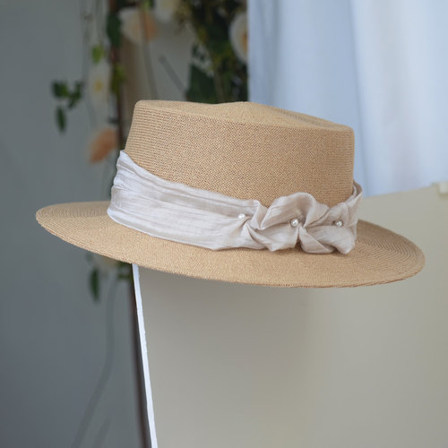 法式轻奢和纸平顶遮阳帽女透气