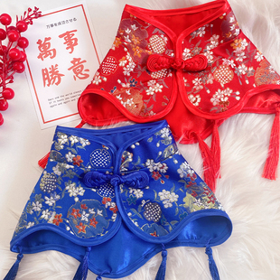 限定国潮当道宠物新年喜庆披肩斗篷猫咪狗狗披风拍照拜年衣服围巾