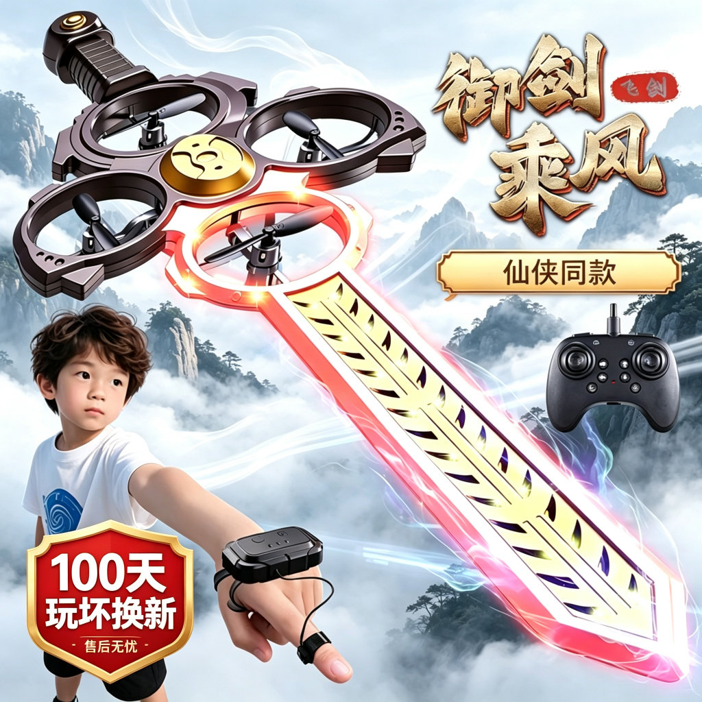 2026新款御剑飞行手表遥控飞剑手势感应无人机儿童玩具生日礼物男