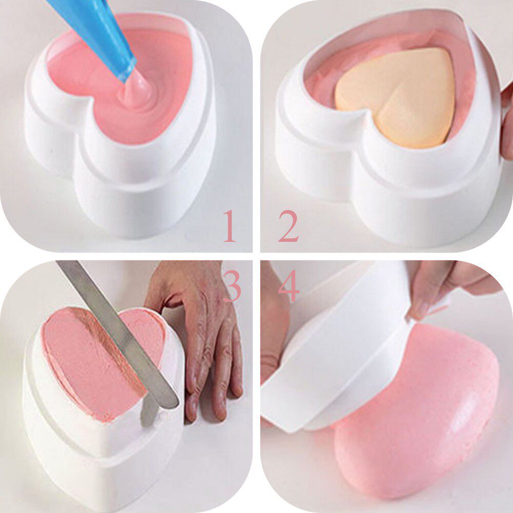 爱心慕斯模具 烘焙心形硅胶慕斯模巧克力模蛋糕翻糖工具6寸8寸