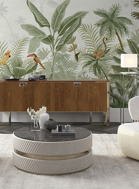 植物猴子鹦鹉动物森林美式乡村现代定制壁画F-WJ3001创彩饰家