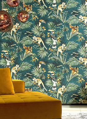 比利时进口ARTE壁纸72040 72041 72042 猴子树叶背景墙布客厅卧室
