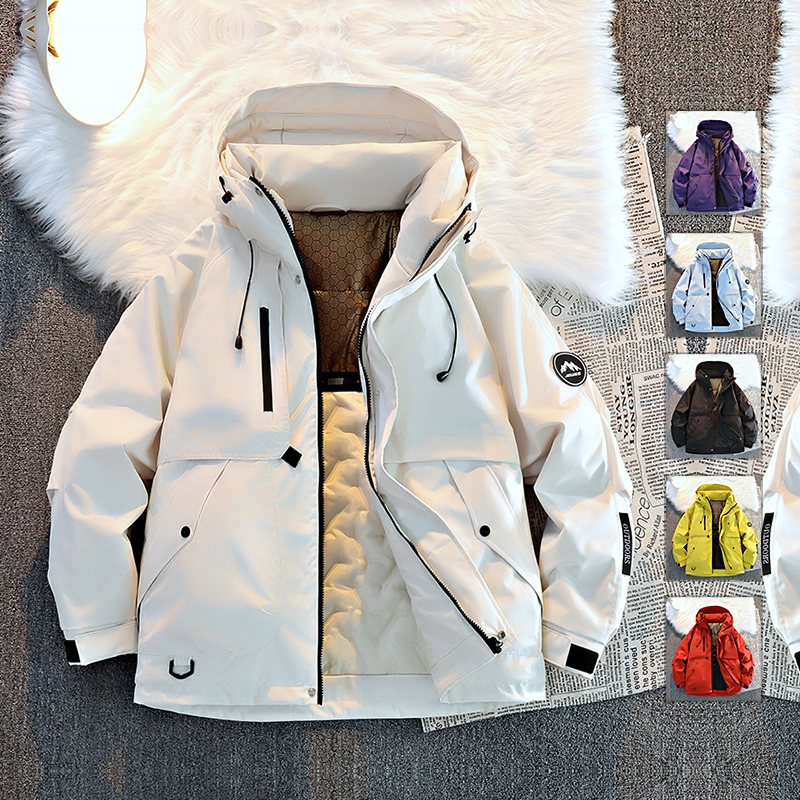 2025冬季新款加厚保暖棉服男潮牌宽松拉链口袋工装夹克运动款外套