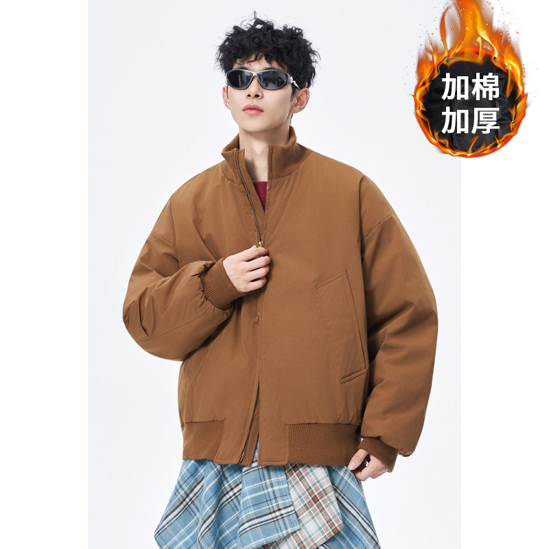 美式夹克棉服男冬季2026新款立领大码外套潮牌飞行员短款工装棉衣