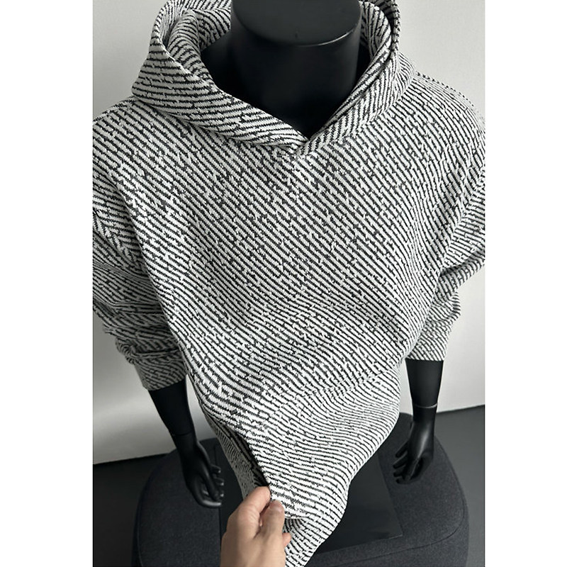 小香风连帽卫衣男春秋季2026新款美式潮牌针织cleanfit高级感外套