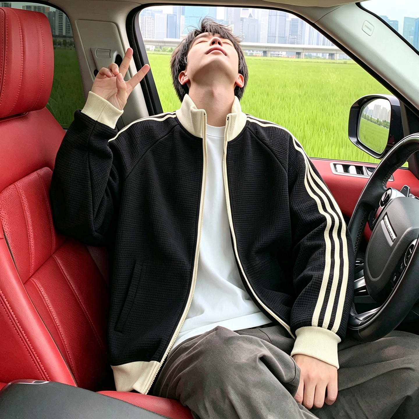 夹克男春秋季新款美式复古立领棒球服大码宽松青少年休闲开衫上衣