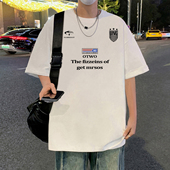 美式 潮牌街头圆领情侣上衣服 2026新款 字母印花纯棉短袖 T恤男夏季
