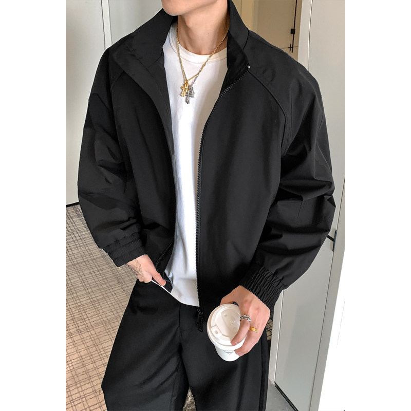 美式立领飞行夹克男春秋季新款工装外套高级感痞帅短款男生冲锋衣