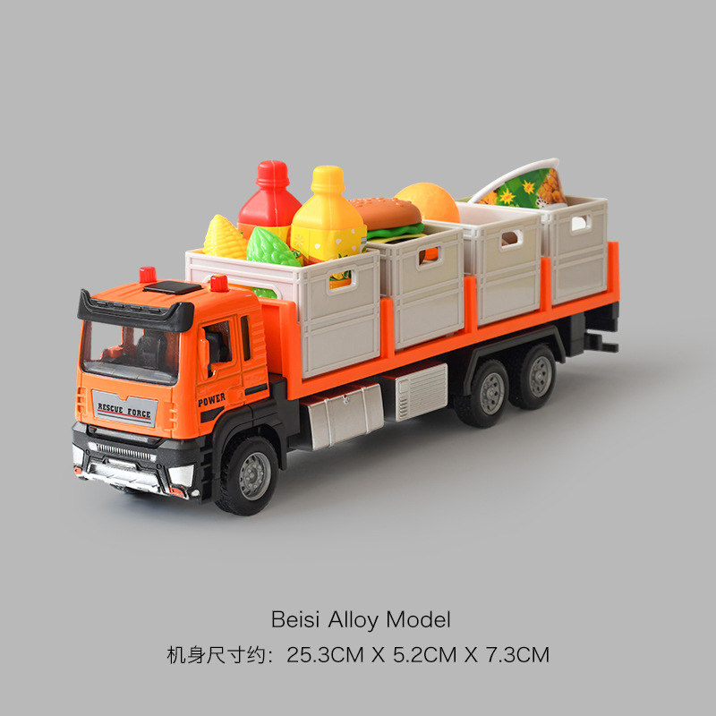 合金运输卡车玩具儿童仿真拖车集装箱模型货柜车小汽车男孩女