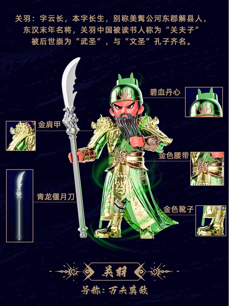 翔竣三国积木人仔盲盒收藏级