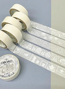 日本Shinzi katoh宫沢贤治白墨纸胶带OBORO手帐素材