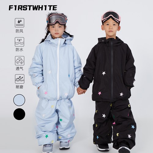 F1RSTWH1TE儿童亲子滑雪服3L专业