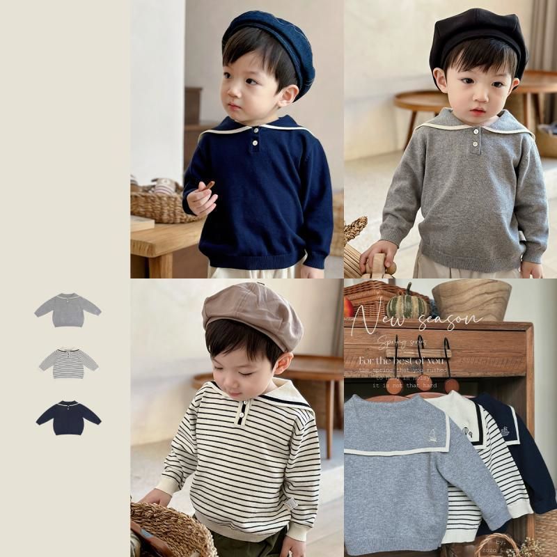男童帅气风秋款上衣针织套头衫秋季婴幼儿童男宝宝毛衣打底衫