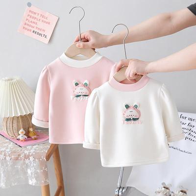 女童一体绒打底衫加绒加厚儿童上衣婴儿秋冬装衣服女宝宝长袖T恤