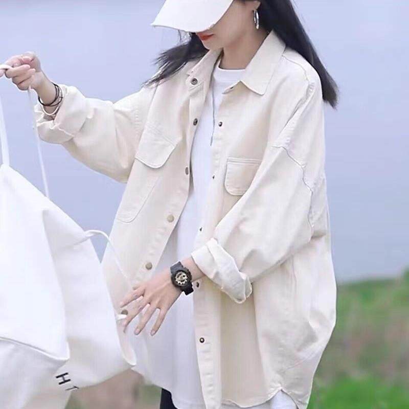 复古港风牛仔衬衫外套女2
