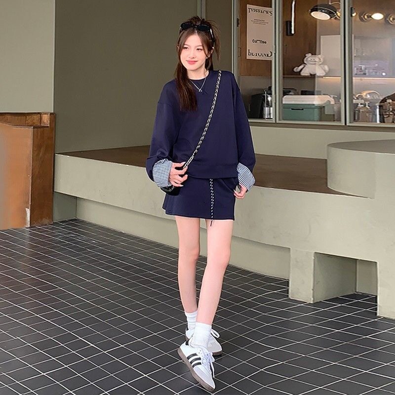 小个子休闲运动套装连衣裙子女装2026早初秋季新款入秋穿搭一整套