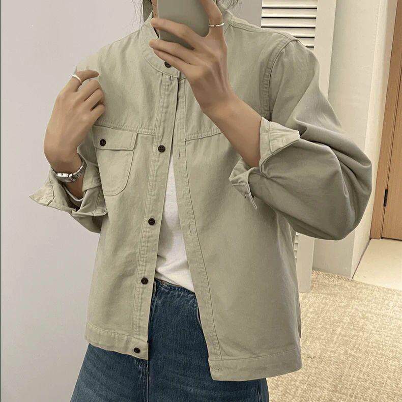 棉小立领短款外套女春秋图片