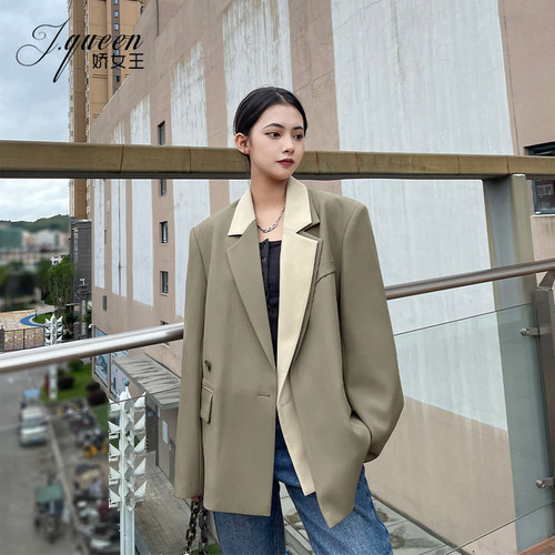 娇女王小众设计感休闲西装外套