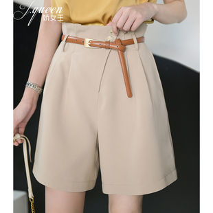 短裤 宽松设计感休闲直筒阔腿五分中裤 女夏季 高腰显瘦时尚 新款 西装