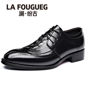法国LAFOUGUEG正品轻奢侈品男士皮鞋男高档舒适系带高端结婚男鞋