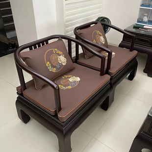 高端定制新中式红木坐垫底部凉席四季通用防滑耐磨