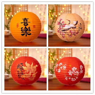 福字灯笼新年福大红灯笼串国庆装饰圆形小灯笼挂饰节日抓拍照道具