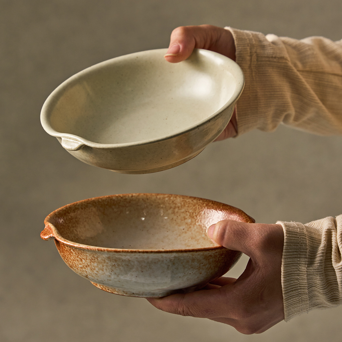 志野双耳碗日式复古双耳陶瓷小钵