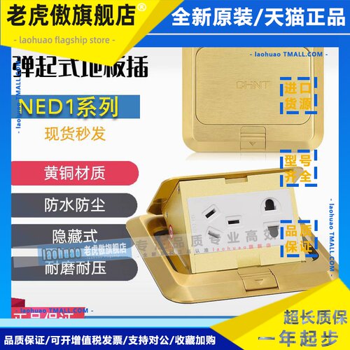 正泰地插座家用地板NED1-30100插座隐形隐藏弹起式全铜五孔地插正