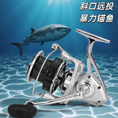 黑鹰捍卫者全金属渔轮23轴16000纺车轮斜口锚鱼海钓鱼轮海竿轮