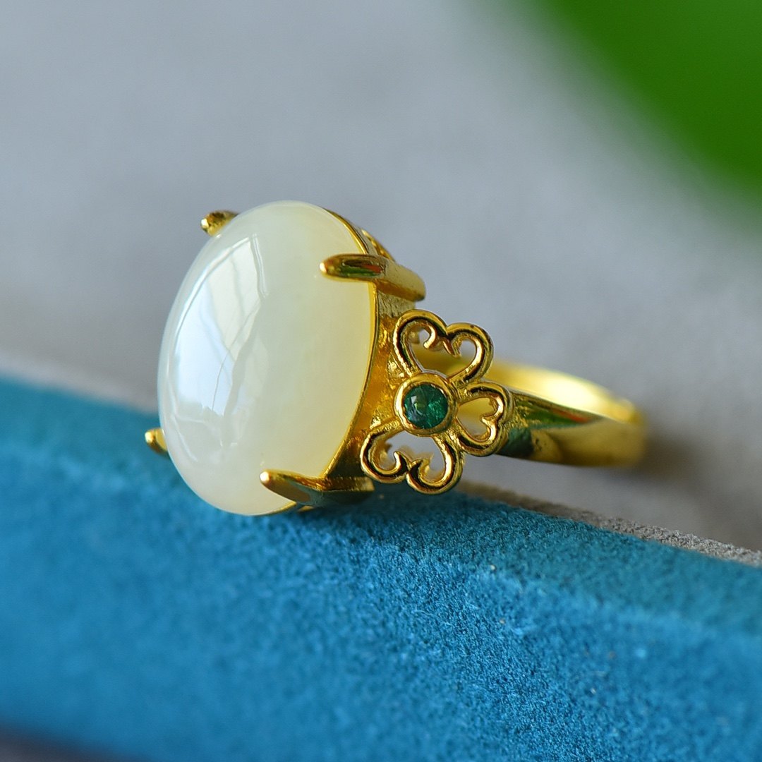 和田玉镶嵌蛋面戒指天然玉石活口指环女士首饰饰品礼物,珠宝/钻石/翡翠,手饰,淘宝优惠券,粉丝福利购,淘宝优惠卷