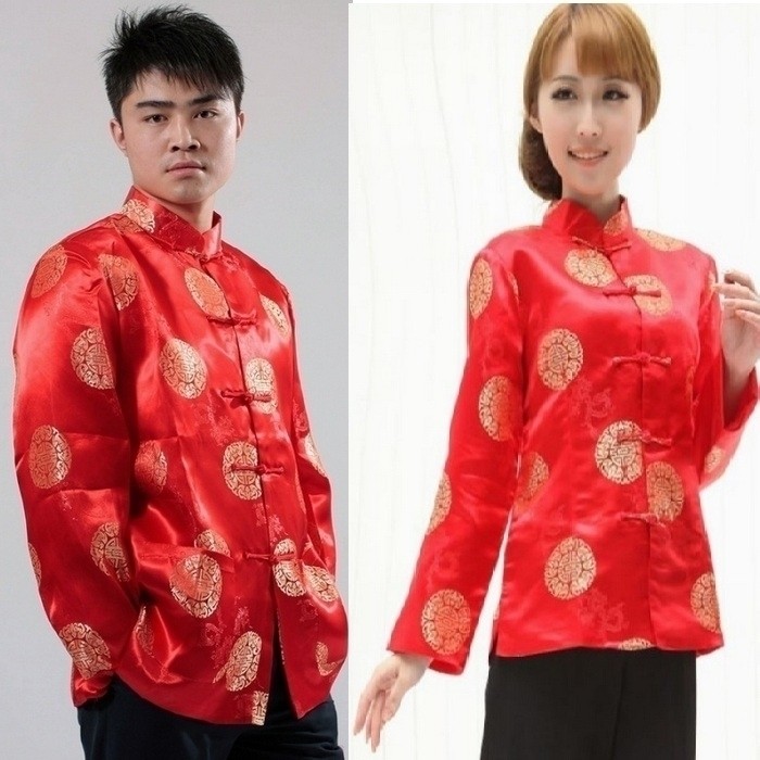 中国风年会喜庆礼服拍照摄影男女上衣春秋款长袖结婚古典唐装大红,男装,唐装,淘宝优惠券,粉丝福利购,淘宝优惠卷