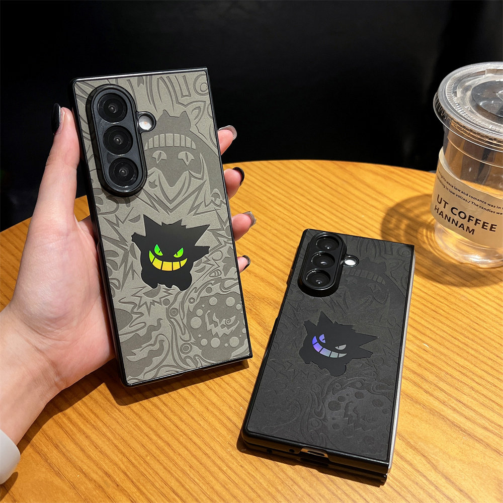 羊巴皮镭射宝可梦耿鬼适用于Z三星fold7/6/5/4折叠屏手机壳flip7个性创意卡套动漫保护套galaxy