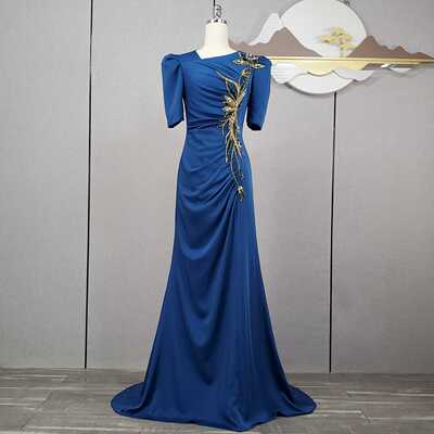 晚礼服裙新款舞台主持五分袖气质