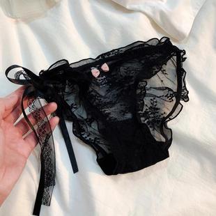 绑带内裤女可解开系带两侧解一拉就开情趣女生内裤带绳系绳低腰夏